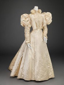 Wedding Dress (Bodice, Skirt), about 1896. Creator: Unknown.