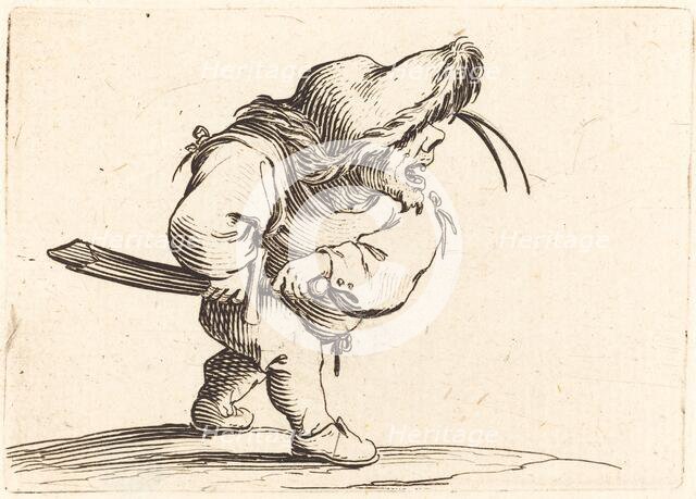 Man Preparing to Draw his Sword, c. 1622. Creator: Jacques Callot.