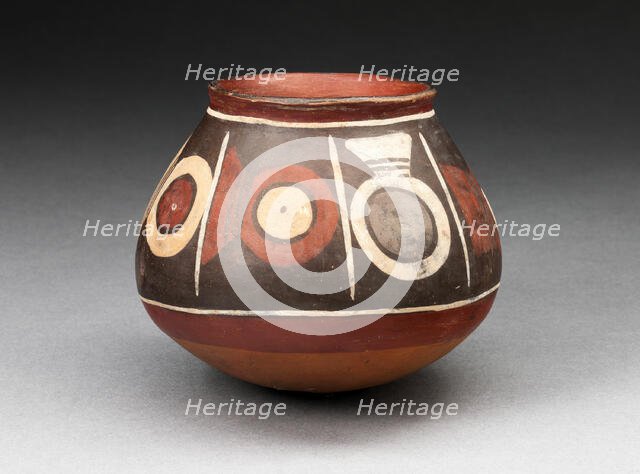 Bowl with a Horizontal Band of Circular Motifs, 180 B.C./A.D. 500. Creator: Unknown.