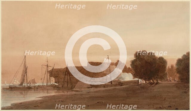 A Boatyard at the Mouth of an Estuary, 1800. Creator: Thomas Girtin.
