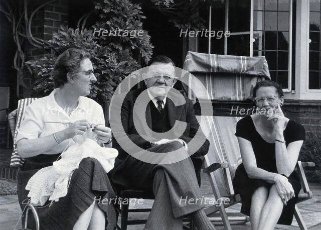 Sir Neil Hamilton Fairley and companions, 1956. Creator: Unknown.