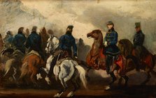 Detachment of Austrian Hussars, between 1837-1840, after 1850. Creator: Piotr Michalowski.