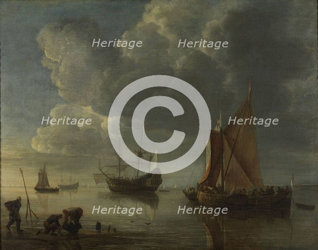 A calm sea, 1655-1657. Artist: Dubbels, Hendrick Jacobsz. (1621-1707)