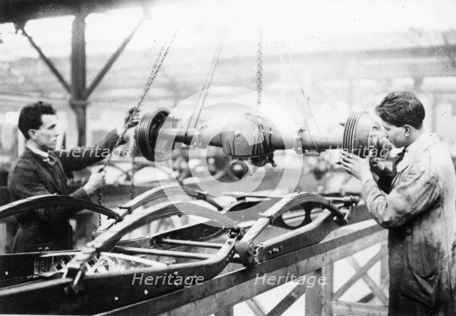 Two men at work on the production line, Cubitt factory, c1920-c1921. Artist: Unknown