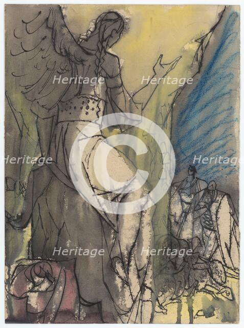 Suggestion for a full-page illustration, 1940-1944. Creator: Ján Novák.