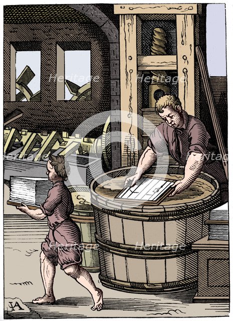 Paper maker, 16th century, (1849). Artist: Jost Amman.
