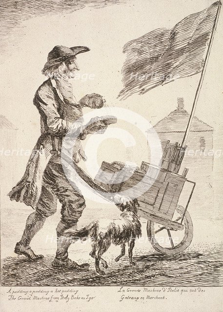 Pudding seller, Cries of London, 1760. Artist: Paul Sandby