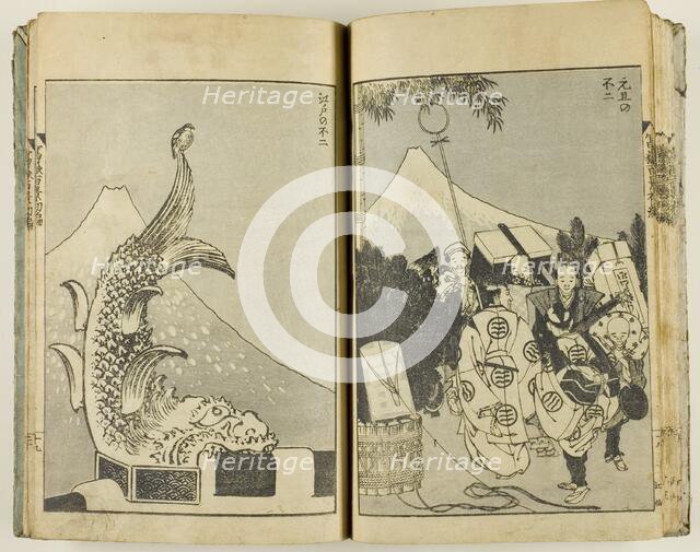 Fugaku hyakkei (100 Views of Mt. Fuji), Japan, v. 1-3 of 3 published, 1834-5 (v. 1-2), c.1849 (v. 3) Creator: Hokusai.