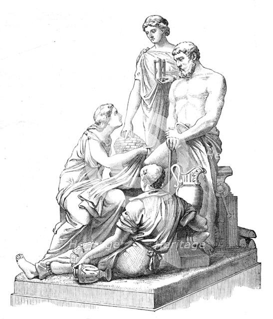 The Prince Consort National Memorial: "Manufacture", by H. Weekes, R.A., 1872. Creator: Unknown.