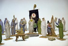 Wooden models of the Bangor National Gorsedd, 1914. Creator: Unknown.