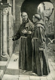 'St. Francis of Assisi and the Young Monk Returning from a Preaching Tour', 1936. Creator: Unknown.