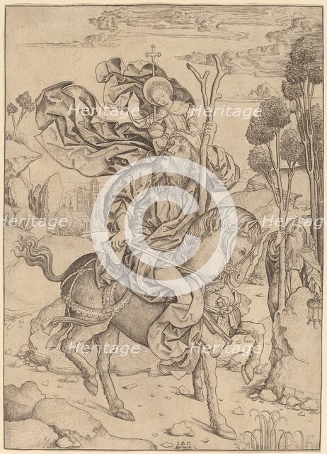Saint Christopher on Horseback, c. 1490. Creator: Master IAM of Zwolle.