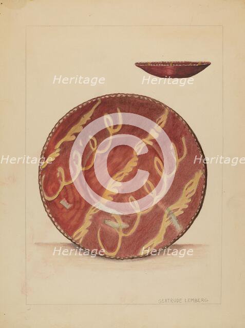 Plate, c. 1936. Creator: Gertrude Lemberg.