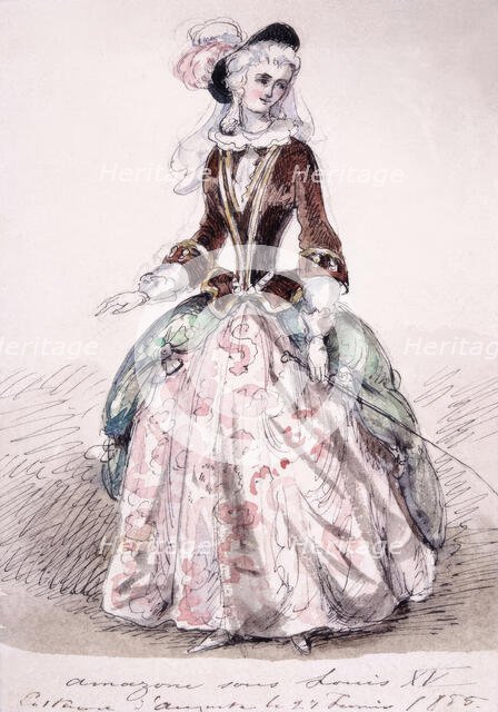 Amazone sous Louis XV. 1855. Augusta", 1855. Creator: Fritz von Dardel.