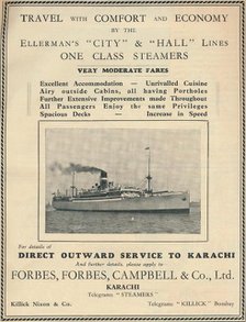 Advertisement for Ellerman's steamers, 1936. Creator: Unknown.