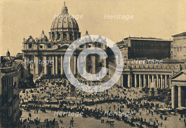 'Roma - Facade and Dome of S. Peter's', 1910. Artist: Unknown.