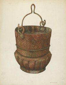 Hammered-Copper Bucket, 1938. Creator: William Kieckhofel.