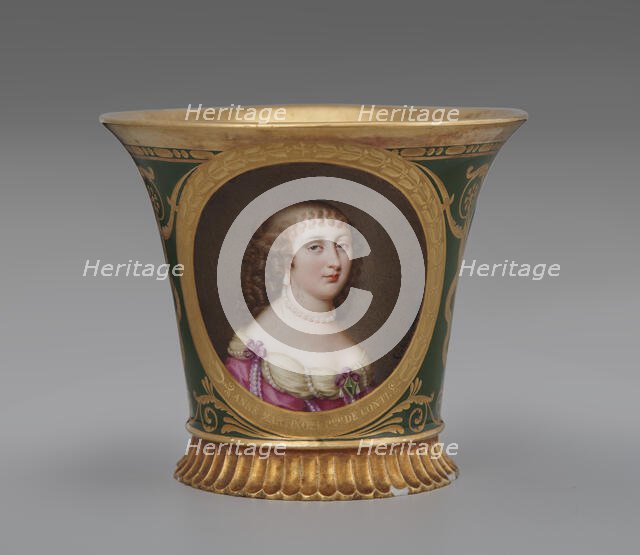 Cup (Tasse Jasmin À Pied Cannelé, 1St Size) With Portrait Of Anne Marie Martinozzi..., 1811. Creator: Unknown.