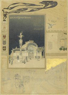 Karlsplatz Stadtbahn Station in Vienna, 1895-1900. Creator: Wagner, Otto Koloman (1841-1918).