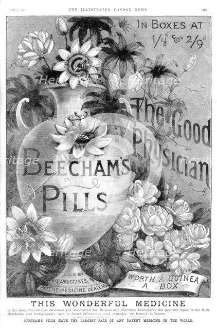 Advertisement for Beecham's Pills, 1887. Artist: Unknown
