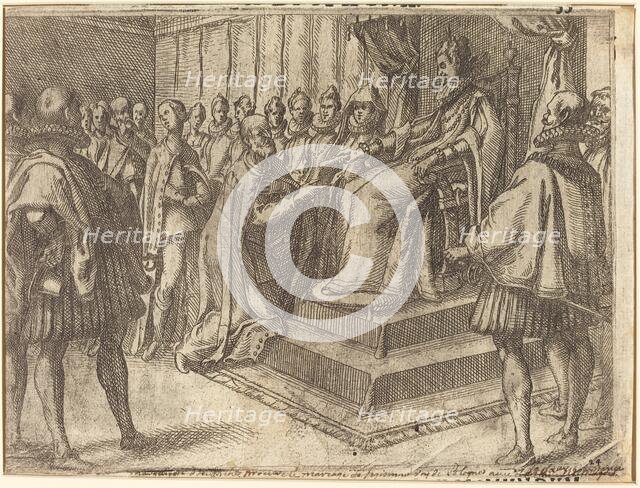 Reception of the Envoy of Poland [recto], 1612. Creator: Jacques Callot.