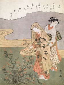 'Young Lady and Maid', c1745-1770.Artist: Suzuki Harunobu