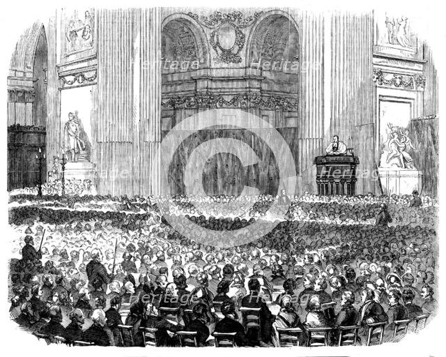 The First Evening Service at St. Paul's Cathedral, on Advent Sunday, 1858. Creator: Unknown.