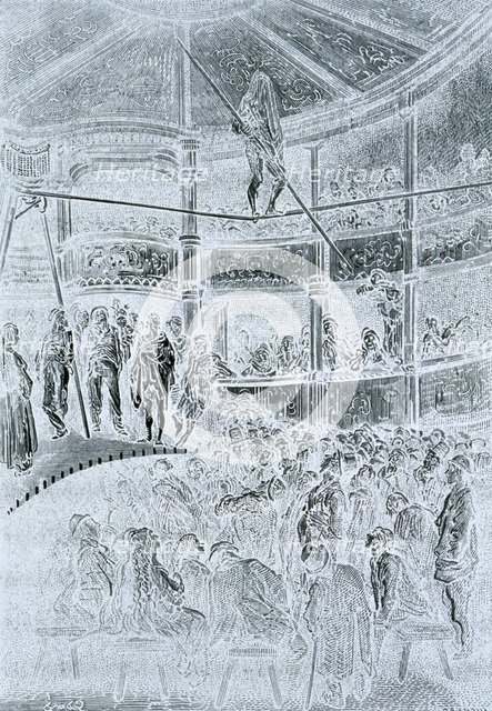 'Blondin at Shoreditch', 1872. Artist: Auchard