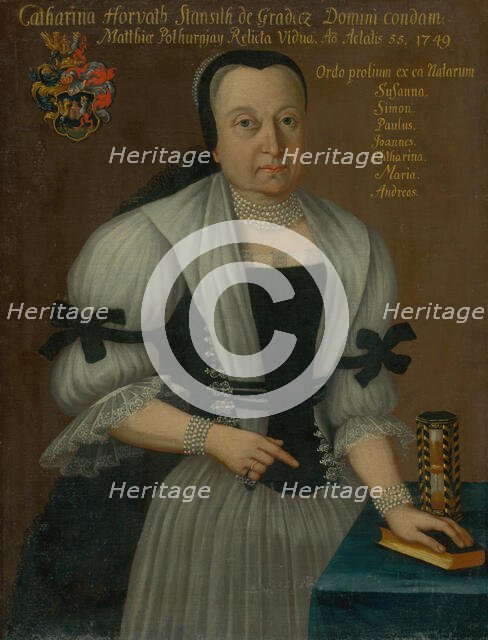 Portrait of Katarína Horvath-Stancic, aged fifty-five, 1749. Creator: Ján Gottlieb Kramer.