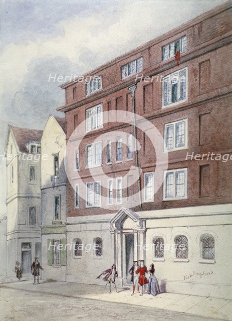 Residence of Titus Oates, Oat Lane, City of London, 1845.                             Artist: Frederick Napoleon Shepherd