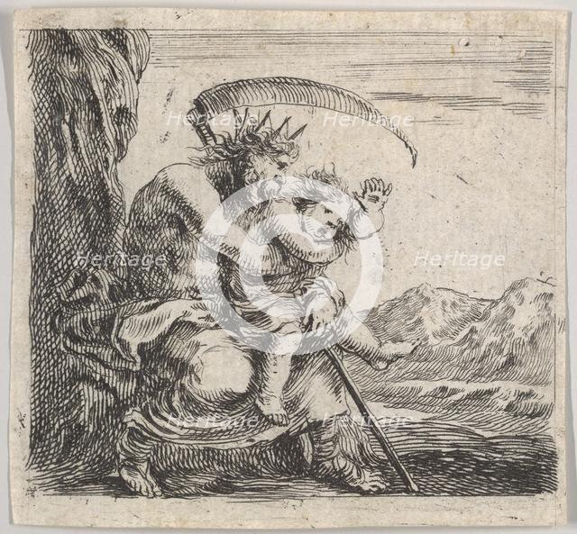 Saturn, from 'Game of Mythology' (Jeu de la Mythologie), 1644. Creator: Stefano della Bella.