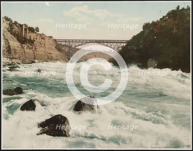 Niagara Rapids and Michigan Central Cantilever bridge, c1900. Creator: William H. Jackson.