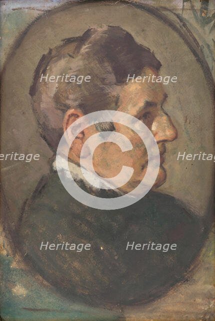 Portrait Study - Oval, around 1910. Creator: Milan Thomka Mitrovsky.