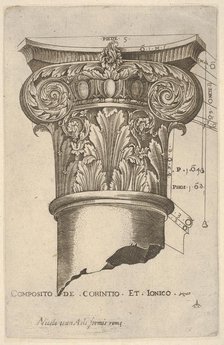 Composite capital with measurements, ca. 1537. Creator: Master GA.