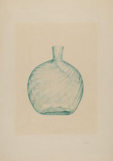 Glass Pocket Flask, c. 1938. Creator: G. A. Spangenberg.