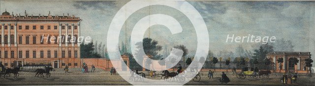 The Anichkov Palace. From the panorama of the Nevsky Prospekt, 1830. Artist: Ivanov, Ivan Alexeyevich (1779-1848)