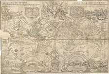 Double hemisphere map of the World, 1707. Artist: Kiprianov, Vasily Anufrievich (1669-after 1723)