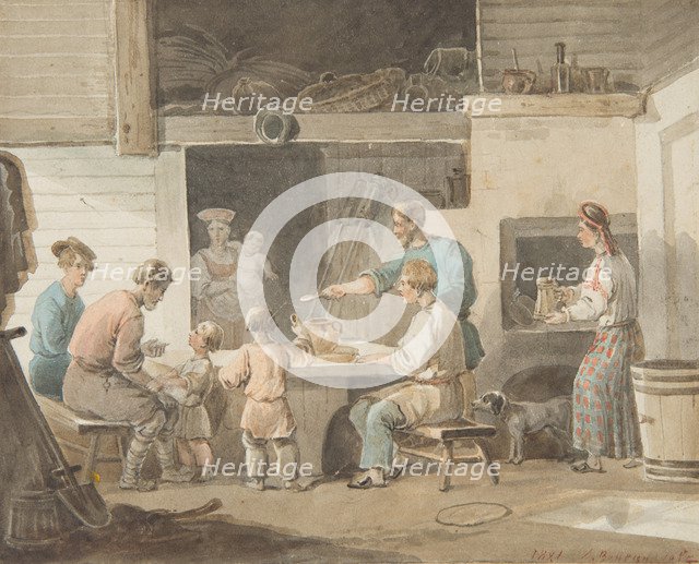 Lunchtime, 1821. Artist: Venetsianov, Alexei Gavrilovich (1780-1847)