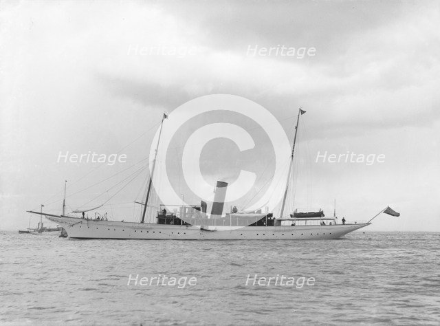 The steam yacht 'Sabrina', 1914. Creator: Kirk & Sons of Cowes.