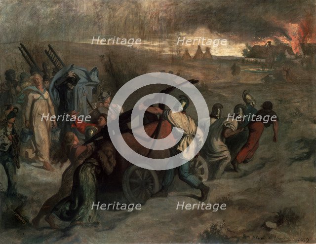 'The Village Firemen', 1857.  Creator: Pierre Puvis de Chavannes.