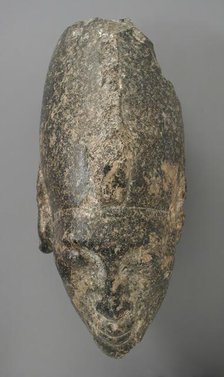 Head of a King Wearing the White Crown, Egypt, New Kingdom, Dynasty 18, reign of Akhenaten... Creator: Unknown.