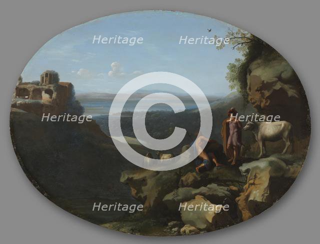 Mercury and Argus in a Landscape, c. 1635. Creator: Dirck van der Lisse (Dutch, 1669).