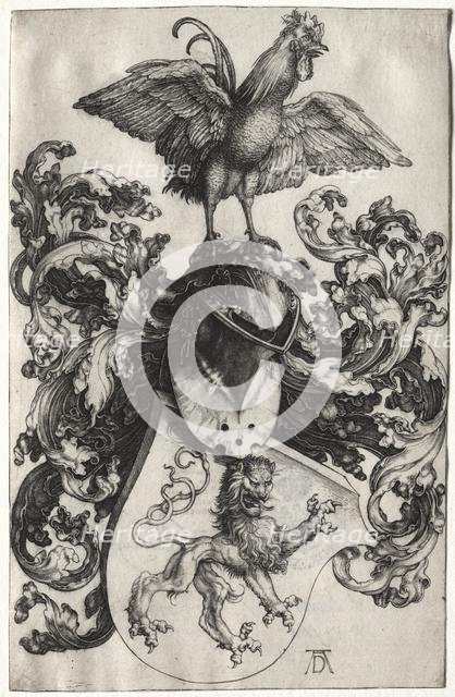 The Coat of Arms with a Lion and Cock, probably 1503. Creator: Albrecht Dürer (German, 1471-1528).