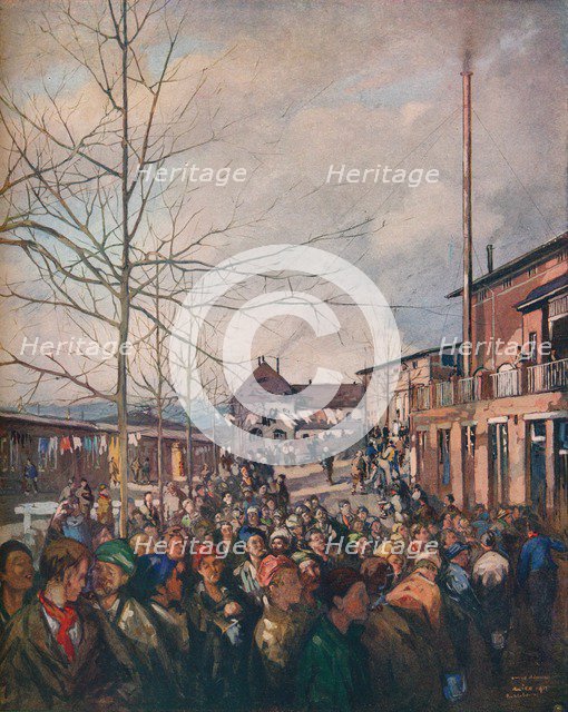 'Ruhleben Prison Camp, Christmas Dinner', 1917. Artist: Nicolaas Wilhelm Jungmann.