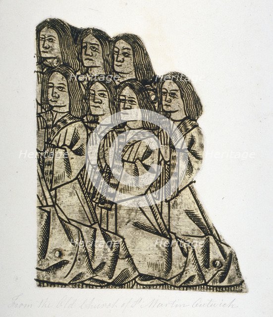 Memorial brass in the Church of St Martin Outwich, City of London, 1800. Artist: Anon