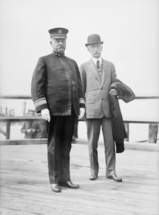 Fisk, Bradley A. as Rear Admiral and First Chief of Naval Operation, Right, with Rear..., 1914. Creator: Harris & Ewing.