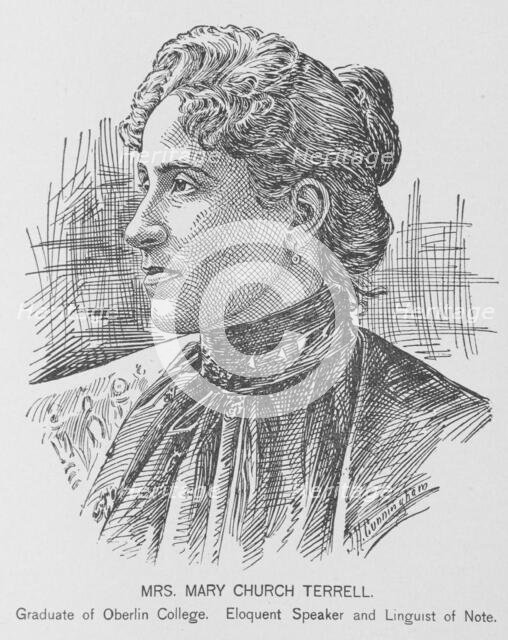 Mrs. Mary Church Terrell; Graduate of Oberlin College; Eloquent speaker and linguist of note, 1902. Creator: J. H. Cunningham.