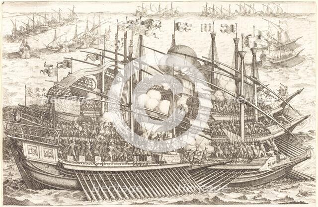 The First Naval Battle, c. 1614. Creator: Jacques Callot.
