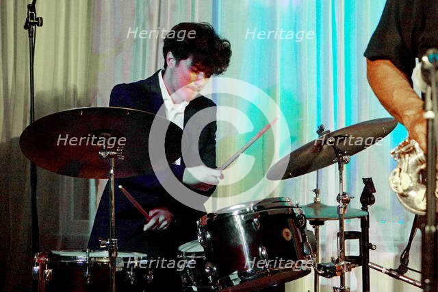 David Puime, Joan Fort Trio plus Vincent Herring, Watermill Jazz Club, Dorking, Surrey, 20 May 2025. Creator: Brian O'Connor.