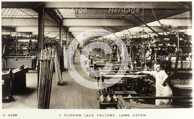 'A modern lace factory, Long Eaton', Derbyshire, c1910-1912. Artist: Unknown